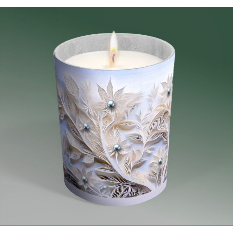bougie parfumée décorée FLEURS PERLÉES