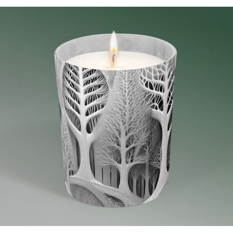 bougie parfumée décorée  Esprit de la forêt
