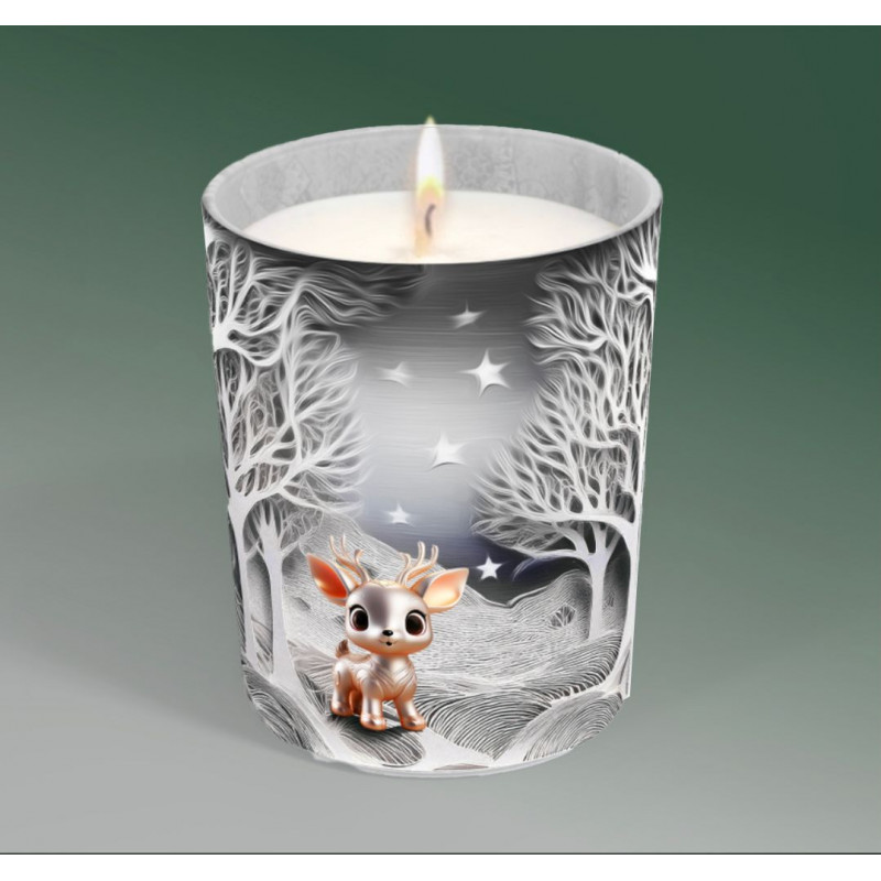 bougie parfumée décorée Nuit étoilée Bambi